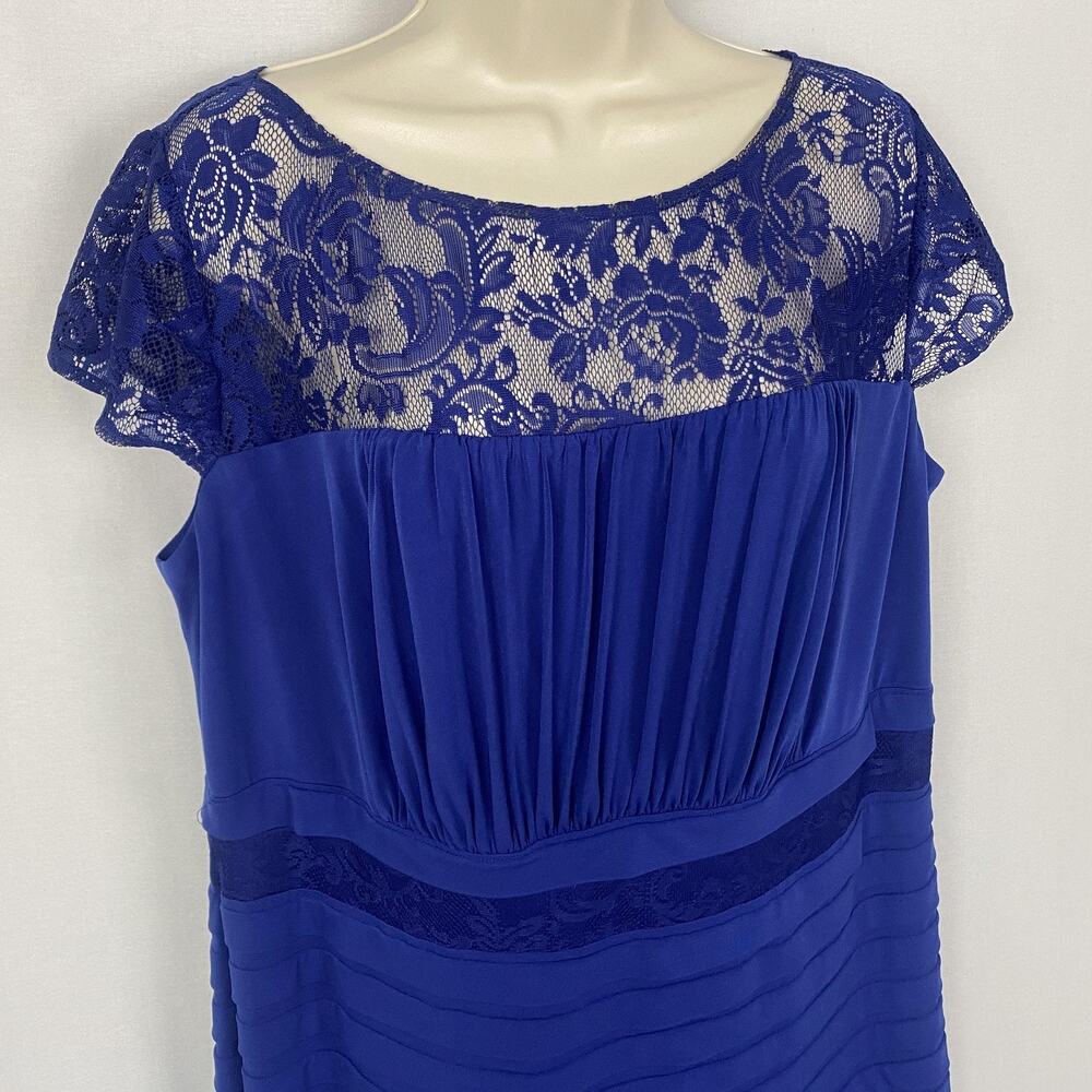 Dressbarn Collection Dress 16 Purple Lace Pleated Sheath Cocktail Party Formal - Picture 2 of 13